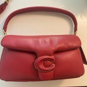 Coach Red Pillow Tabby Leather Shoulder Bag 26
